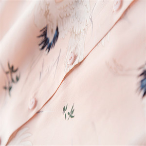 Camicetta da <span class=keywords><strong>donna</strong></span> lunga e Casual top in <span class=keywords><strong>seta</strong></span> 100% con stampa cinese con motivo a molla - Product Image 3