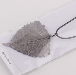 Fashion Latest Design Real <strong>Leaf</strong> Rose Gold Metal <strong>Jewelry</strong> Sets Necklace Choker Pendant for Women - Product Image 6