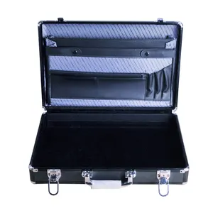 Factory direct selling high-end multifunctional black aluminum professional toolbox