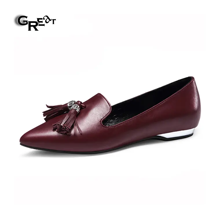 Western Style Comfortable Women Loafers Shoes High Quality Leather Flat Casual Shoes