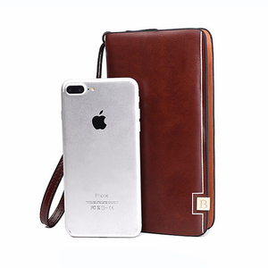 Di cuoio DELL'UNITÀ di elaborazione sacchetto di frizione lungo del raccoglitore degli uomini di modo casuale marea sacchetto della chiusura lampo piccola borsa multi-card sacchetto <span class=keywords><strong>maschio</strong></span> - Product Image 2