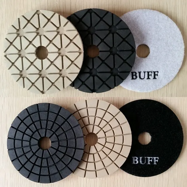 4 inch white or black diamond wet polishing buff pads for granite