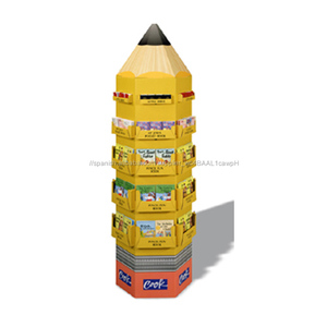 Papel <span class=keywords><strong>pop</strong></span> tiendas Plantilla de visualización pos promoción caja de cartón estante para papelería - Product Image 6