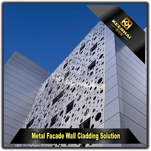 Grabado panel de muro cortina de corte por láser de aluminio perforado panel de fachada - Product Image 3