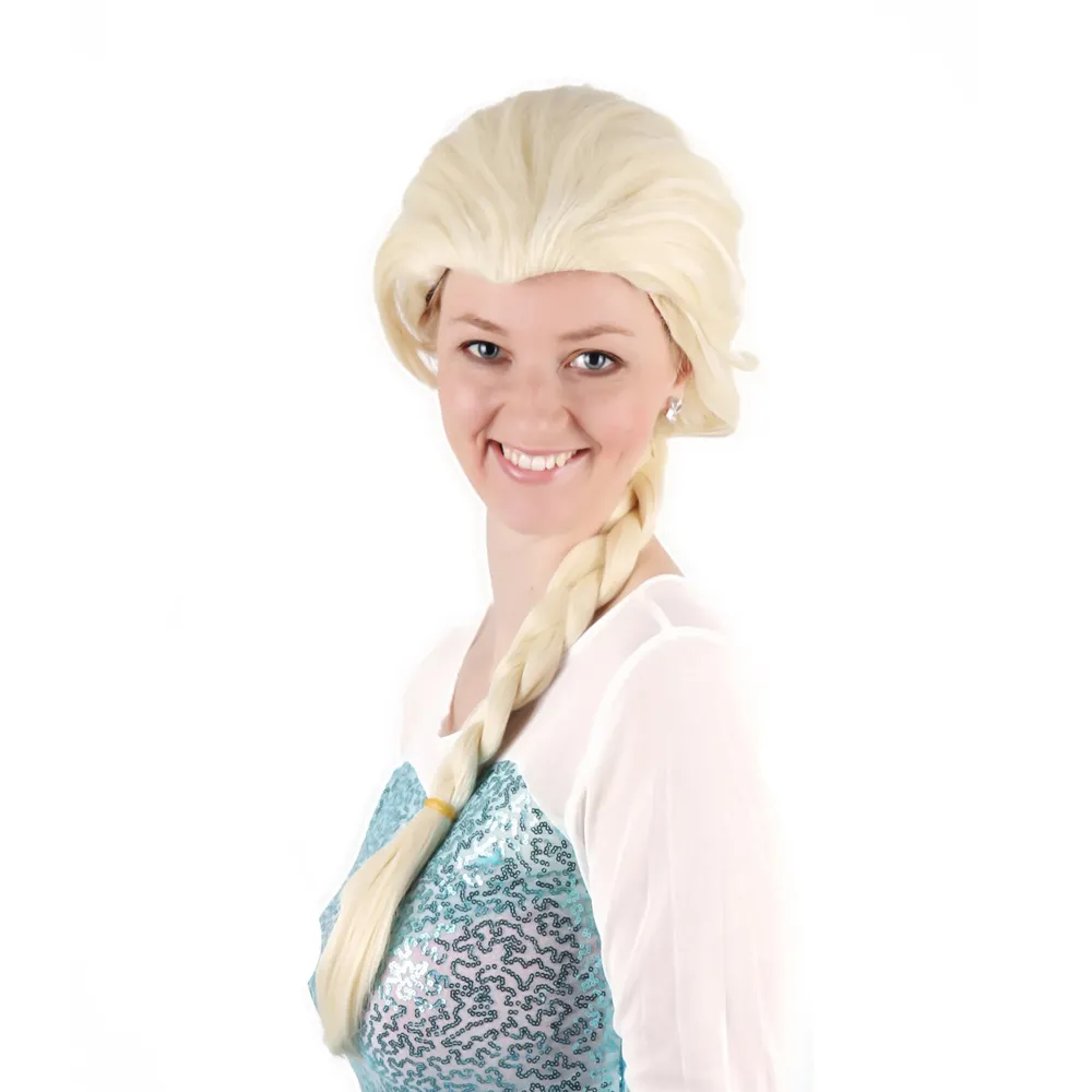Elsa extensiones de trenzado peluca flequillo sintético pelo para las mujeres