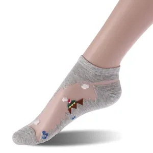 Japanese Sexy Girl Women' Crew Crystal Silk 100% Cotton Socks Canada