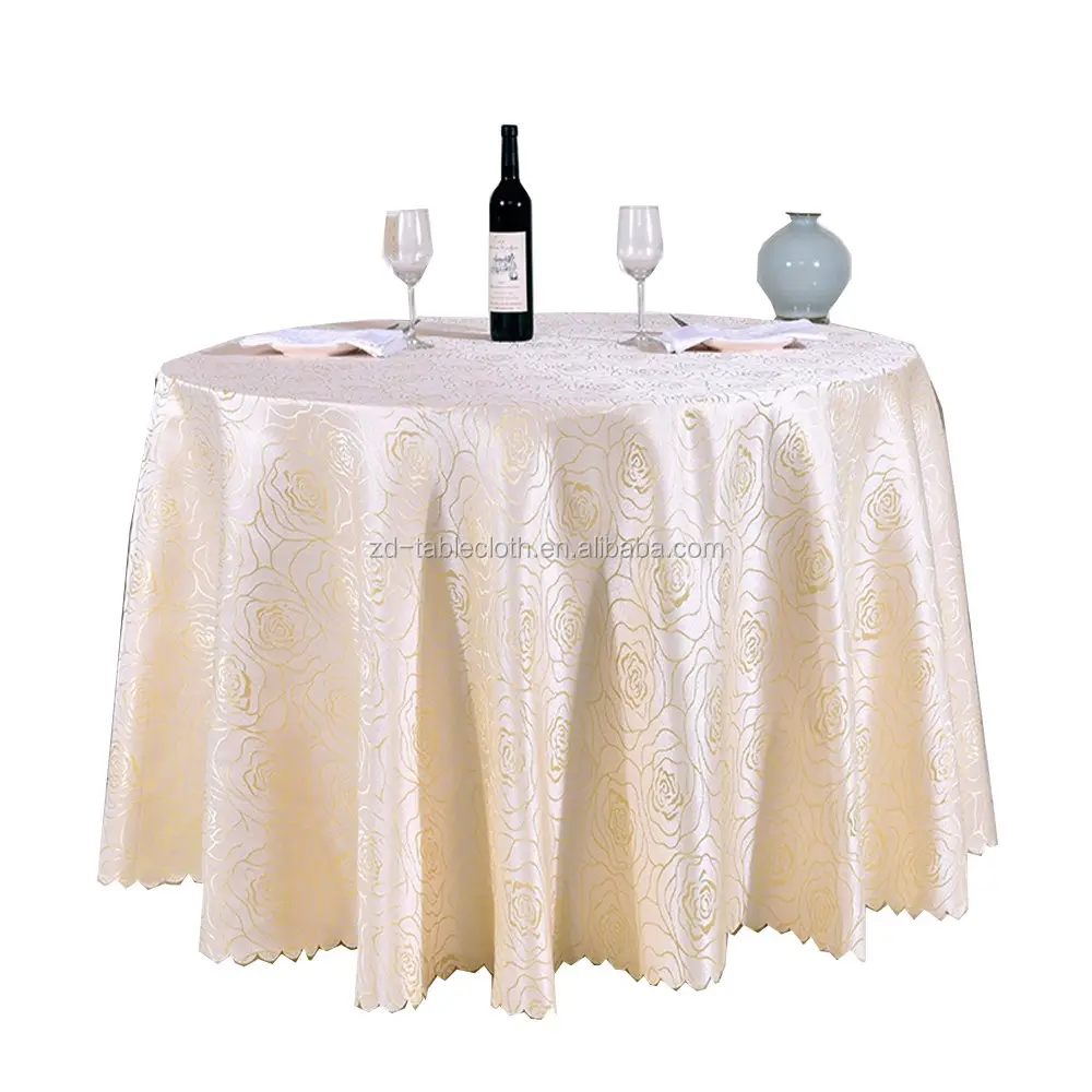 Bán buôn cưới damask 120 inch jacquard khăn trải bàn tiệc tròn bảng bìa