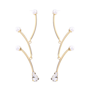 <span class=keywords><strong>Idun</strong></span> hotsale joyería Cooper animal Antlers pendientes de perlas rhinestone del perno prisionero - Product Image 1