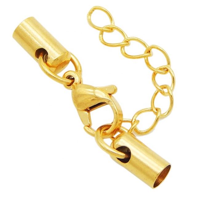 Wholesale Fancy Jewelry Parts 316l Stainless Steel Lobster Clasp Charm 14k Necklace Barrel Clasp for Multiple Necklace
