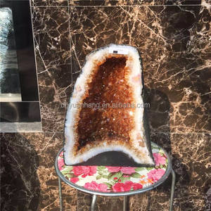 حجر كريستال كوارتز سيترين طبيعي من البرازيل، جيود كريستالي برازيلي، جيود كبير للبيع - Product Image 1