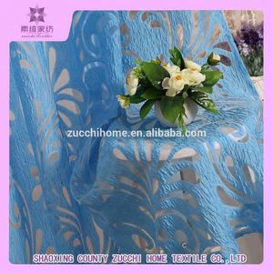 블루 시어서커 로맨틱 스타일 튤 시어 번아웃 커튼 원단 (거실용) - Product Image 6