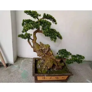 wholesale 70cm height artificial bonsai pine tree plant, indoor mini bonsai black pine artificial for sale