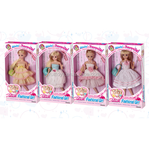 Children Gift Super Cool Plastic Fashion Dressing <strong>Doll</strong> Girl With Pretty Skirt - Product Image 2
