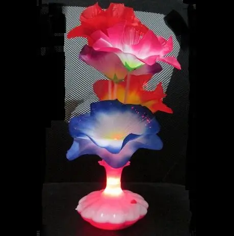 Colorful rose shape plastic lamp flower LED