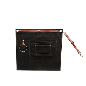 <span class=keywords><strong>Delantal</strong></span> corto de cintura medio-largo para mujer, moda coreana, Barbero, cafetería, restaurante, cocina, vaquero, adulto - Product Image 4