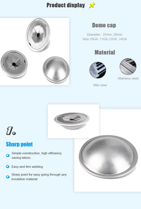 Goujons <span class=keywords><strong>de</strong></span> soudure en acier inoxydable, goupilles en aluminium, rondelles d'isolation autobloquantes coniques <span class=keywords><strong>Starlock</strong></span> en acier avec capuchon bombé - Product Image 6
