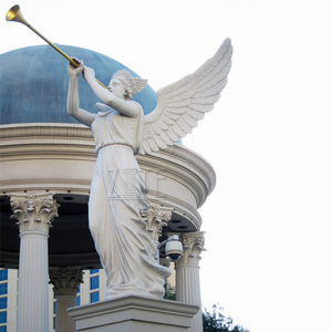 Esterno giardino <span class=keywords><strong>di</strong></span> <span class=keywords><strong>pietra</strong></span> <span class=keywords><strong>di</strong></span> marmo tromba statua <span class=keywords><strong>di</strong></span> <span class=keywords><strong>angelo</strong></span> con le <span class=keywords><strong>ali</strong></span> - Product Image 4