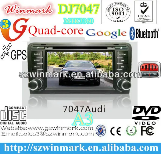 coche GPS DVD con Radio/DVD/DVB-T-MPEG2/MPEG4/3G/BT/PIP/etc para A3 (2003-2011) DJ7047 7 "