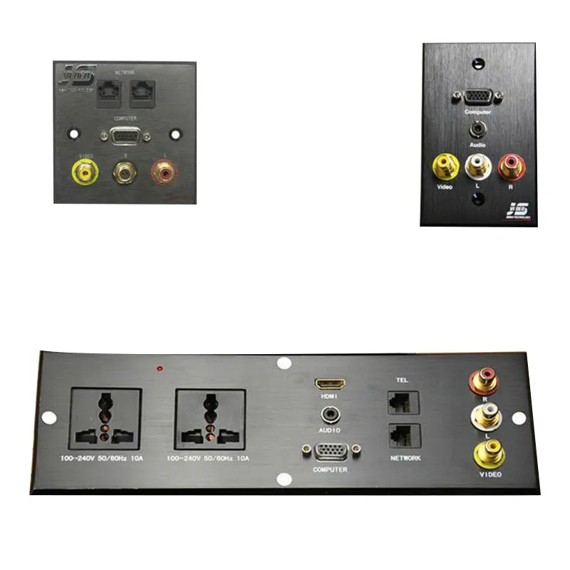 Socket Usb Aluminium Black Wall Usb Female To Female Outlet Socket Plate