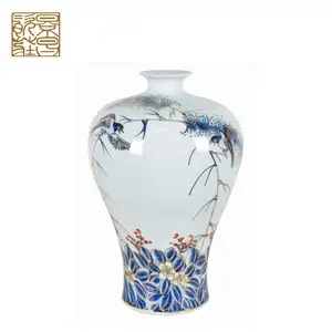 Main poterie technologie Populaire belle Usine fabrication en gros carrelage en céramique grand chinois de jardin en porcelaine vase