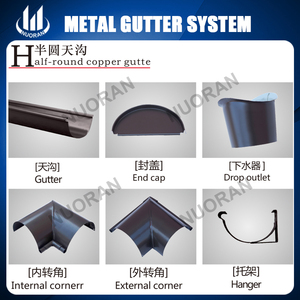 Fournisseur chinois de matériaux de toiture, gouttières en faux cuivre Alcoa de 6 pouces, 7 pouces, 8 pouces, images du système - Product Image 4