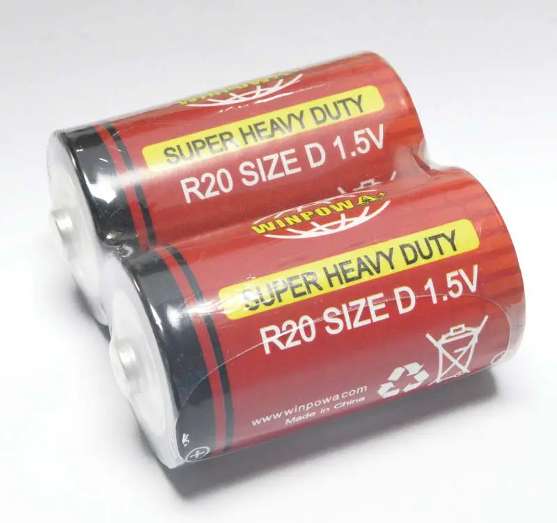 Batería de celda seca de 1,5 V, tamaño D, R14, R20, UM1, batería superresistente para antorcha