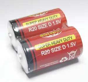 1.5V D size dry cell battery R14 R20 UM1 super heavy duty battery for torch