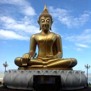 Scultura Moderna Arte Religiosa Modello di Scultura a Grandezza naturale di Bronzo Oro Thai Statua di <span class=keywords><strong>Buddha</strong></span> - Product Image 6