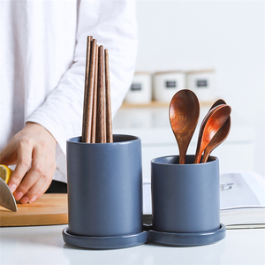 Nuevo Diseño de Porta Cubiertos de Cerámica Mate Esmaltada para Cocina, Económico - Product Image 3
