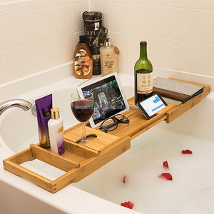 Allungabile di Bambù <span class=keywords><strong>Vasca</strong></span> <span class=keywords><strong>Da</strong></span> <span class=keywords><strong>Bagno</strong></span> Vassoio Caddy - Product Image 1