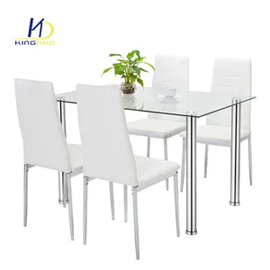 Nuevo estilo de cuero de PVC Silla de comedor moderno interior de Metal Silla de comedor pintada con las piernas