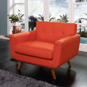 Mobili per la casa Elegante Imbottita poltrona moderna in Atomic Red piedi comodi - Product Image 1