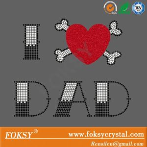 <span class=keywords><strong>J</strong></span>'aime PAPA! père de jour strass et paillettes de fer sur les transferts pour T-shirts - Product Image 1