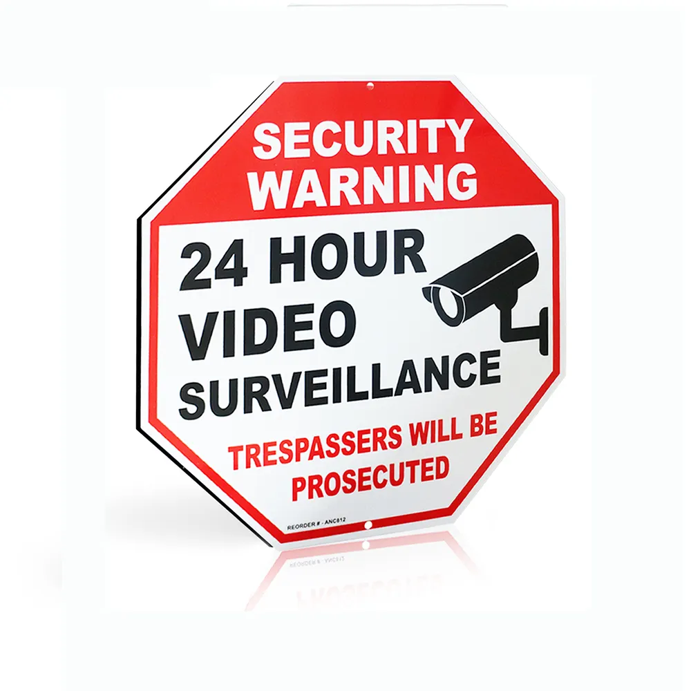 TS02A سعر المصنع الألومنيوم عاكس ستريت فيديو كاميرا مراقبة CCTV الأمن تحذير لافتة موقع المجلس ، السلامة لافتة طريق
