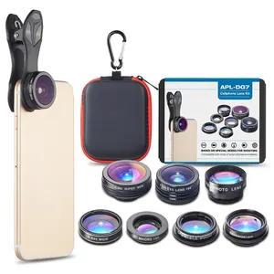 Apexel Clip Mobiele Camera Extra Lens 7 In 1 Custom Logo Mobiele Telefoon Lens Kit Voor Iphone Smartphone Lenzen Ce rohs