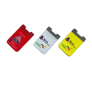Custom Logo Micro Fiber Phone Card Holder Wallet Stretchable Lycra Cell Phone Credit Card Holder Wallet Phone Card Sleeve
