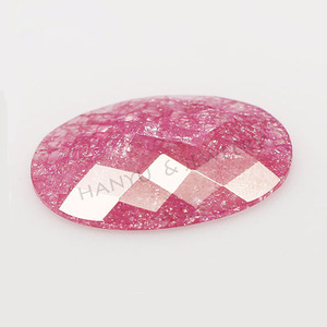 Wuzhou Rosa piedra oval cut zirconio hielo - Product Image 1