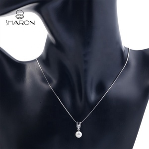 Bridal Singolo <span class=keywords><strong>Collana</strong></span> di <span class=keywords><strong>Perle</strong></span> <span class=keywords><strong>Collana</strong></span> di <span class=keywords><strong>Perle</strong></span> Da Sposa Argento D'acqua dolce della Perla Della <span class=keywords><strong>Collana</strong></span> Del Pendente - Product Image 5