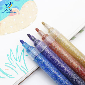Logo del marchio personalizzato 12 <span class=keywords><strong>colori</strong></span> Glitter acrilico pennarelli Set Glitter scintillante pennarelli di colore per arte artigianale pittura fai da te - Product Image 2