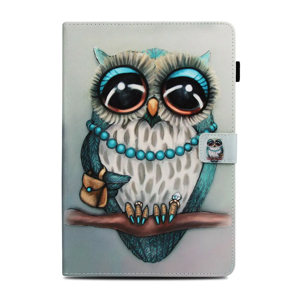 Flip Owl Butterfly Case For Samsung Galaxy Tab A 10.5" 2018 T590 T595 Printing Smart Cover Funda Tablet Stand Shell