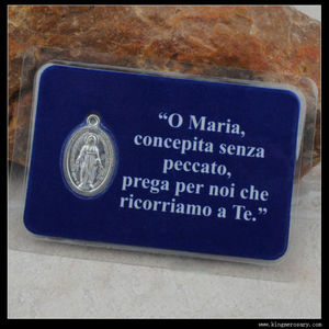 Tarjeta de oración católica con Medalla de la Virgen María - Product Image 2
