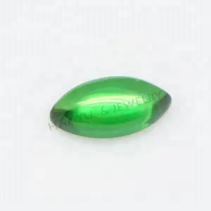 Wuzhou loose stone 4*6mm wholesale marquise cut green cz cabochon
