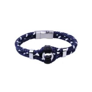 china producer men handmade woven bracelet genuine leather bracelet