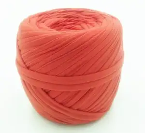 hand knitting 3cm wide polyester tshirt yarn for bags hats