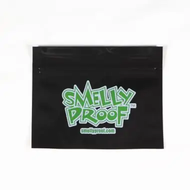 Custom Transparent Resealable Small Black Zip Mylar Bags Smell Proof Bag With Lock