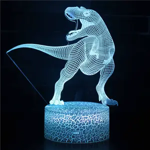 3D LED 全息图幻觉触摸开关夜灯更换卧室灯恐龙形灯