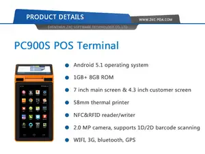Android Tablet mit integriertem Drucker All-in-One-Smart-Pos-Terminal mit NFC-Reader-Beleg drucker