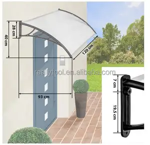 Black Door Canopy Awning Rain Shelter Front Back Porch Outdoor Shade Patio Roof