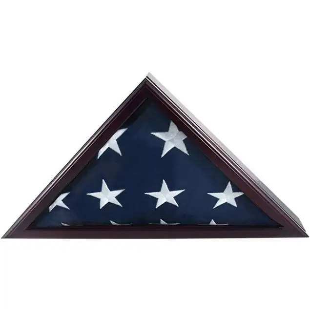 Americanflat Mahogany Veterans Flag Case - Fits a Folded Flag of 5'x9.5'
