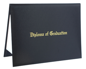 PU Leather Certificate Holder Diploma Cover With Imprint Logo for <strong>A4</strong> <strong>File</strong> - Black - Product Image 2